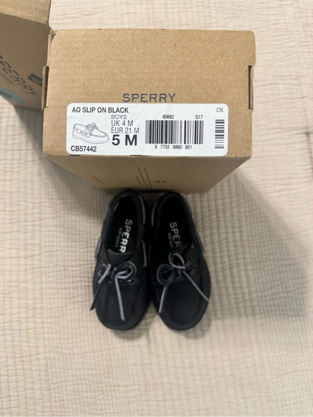 Sperry Black Baby/Toddler Boat Shoes
